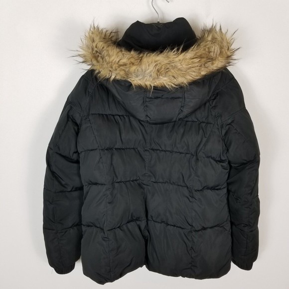 Rainforest Women Thermoluxe Filled Puffer Winter Jacket Hooded Zip Black L - Picture 2 of 5